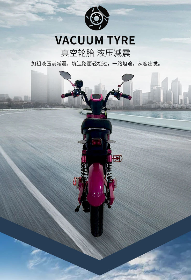New Zealand Full-Container Electric Motorcycle 48V High-Power Foreign Commuter Small Cyclone Beach Scooter Electric Vehicle Cross-Border