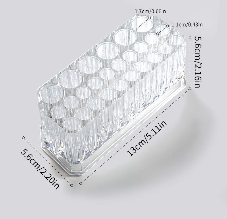 Caja de almacenamiento para brocas de uñas de 30 orificios, estante de almacenamiento para cepillos de limpieza desmontable, expositor de brocas para uñas a prueba de polvo.