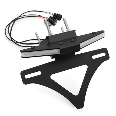 Suitable for Kawasaki Z900 2025-2026, short tail license plate with adjustable LED turn signal integrated design (Nömrə qabı) - black