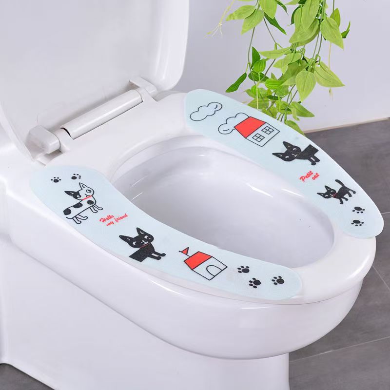 水洗いできるアニメトイレの座布団家庭用粘着式汎用トイレは冬の保温座布団夏の静電気を貼る|undefined