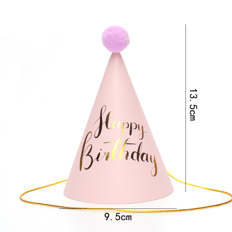 Sombreros de cumpleaños de embalaje independiente, sombreros de fiesta, sombreros de punta, sombreros de fiesta para bebés, sombreros de pastel