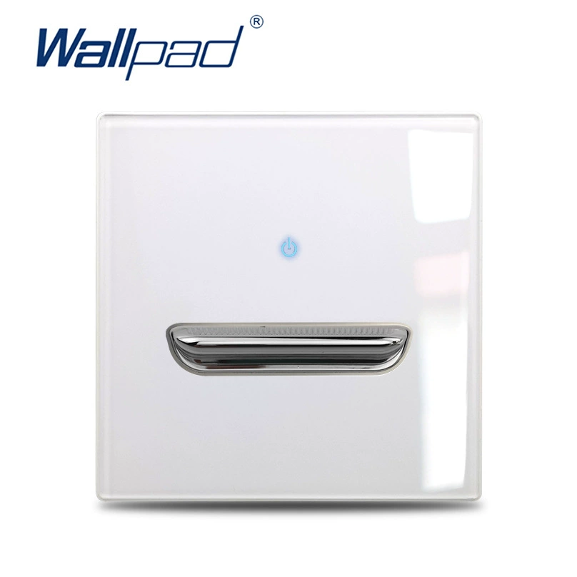 Стеклянная панель выключателя Wallpad Black, квадратная сенсорная панель во французском стиле, 1–4 группы