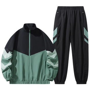 Free Shipping New Men's Sports and Leisure Splicing Suit Spring & Fall Thin Trendy Brand Fashion Versatile Men's Clothing 28612025
