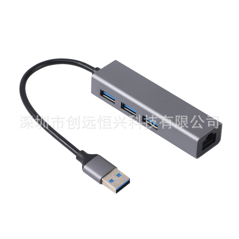 Usb3.0ギガドライブ無料ネットワークカード3ポート付きusb 3.0 hub回転rj45外付け有線アルミ合金ネットワークカード|undefined