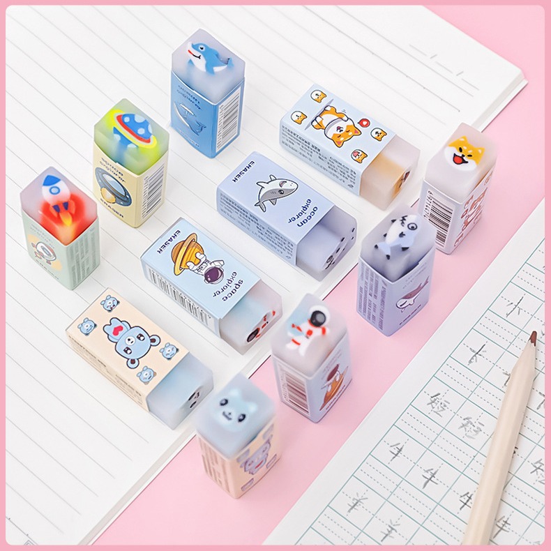 Caricatura encantadora sándwich de goma para niños pintura corrección de errores borracha para estudiantes papelería regalo corregido borracha