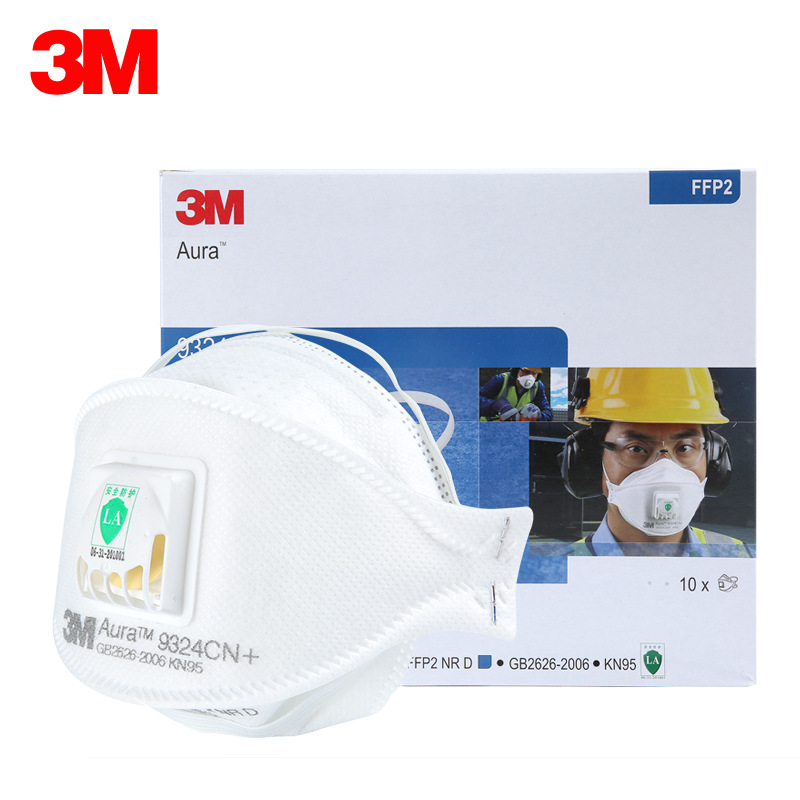 3M 9324CN+防尘口罩KN95带呼吸阀防颗粒物工业焊接FFP2头带式口罩