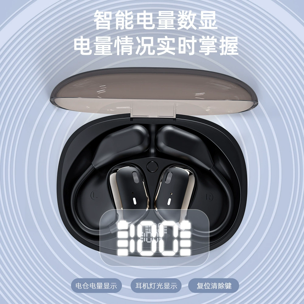 новый JM15 прозрачные открытые Bluetooth наушники OWS умный цифровой дисплей сверхдолгая работа аккумулятора спортивные наушники