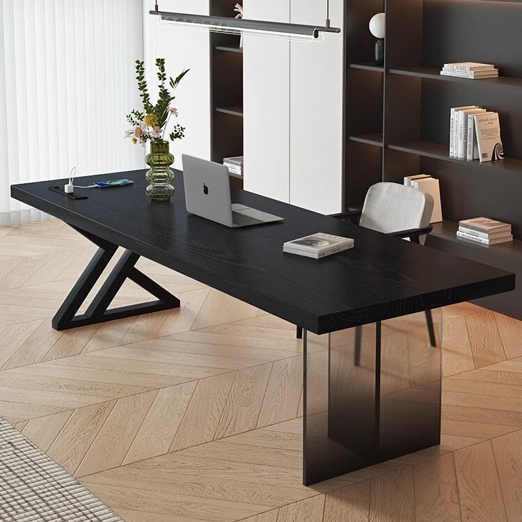 Modern Style Home Living Room Solid Wood Computer Table Acrylic Creative Simple Boss Large Table Designer Workbench