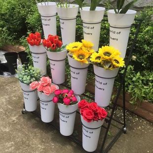 New Genuine Flower Shop Supplies Flower Rack Flower Bucket Iron Rack Wedding Flower Rack Display Special
