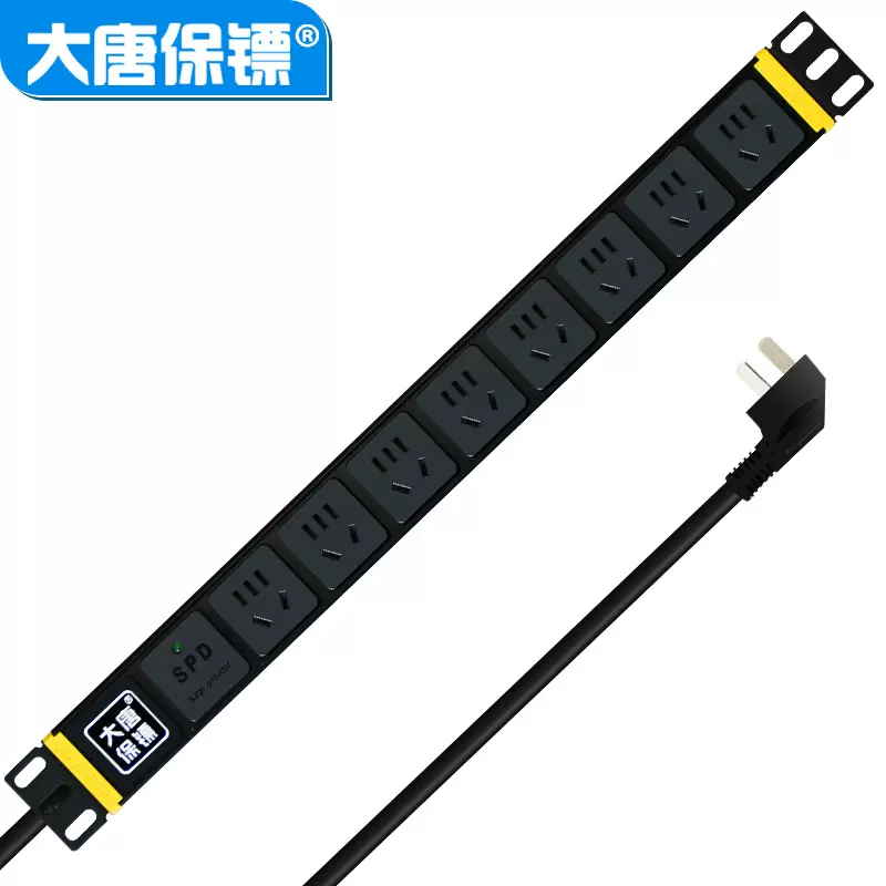 大唐保镖HP6606大唐PDU插座 防雷机柜8位电源排插插10A机柜大功率