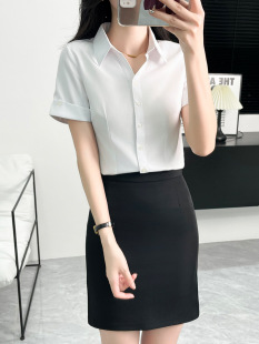Night Work Clothes White Shirt Women's New Spring and Summer Short-sleeved Business Wear Casual Elegant Work Clothes DJ Princess Clothes