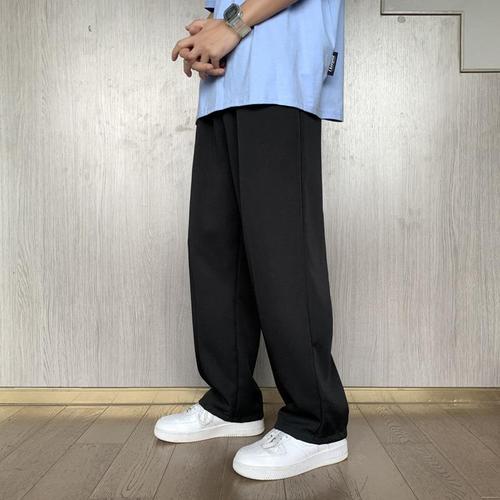 White small straight-leg men's 9-inch drop-down loose wide-leg casual long pants for men, autumn and winter straight-leg suit pants