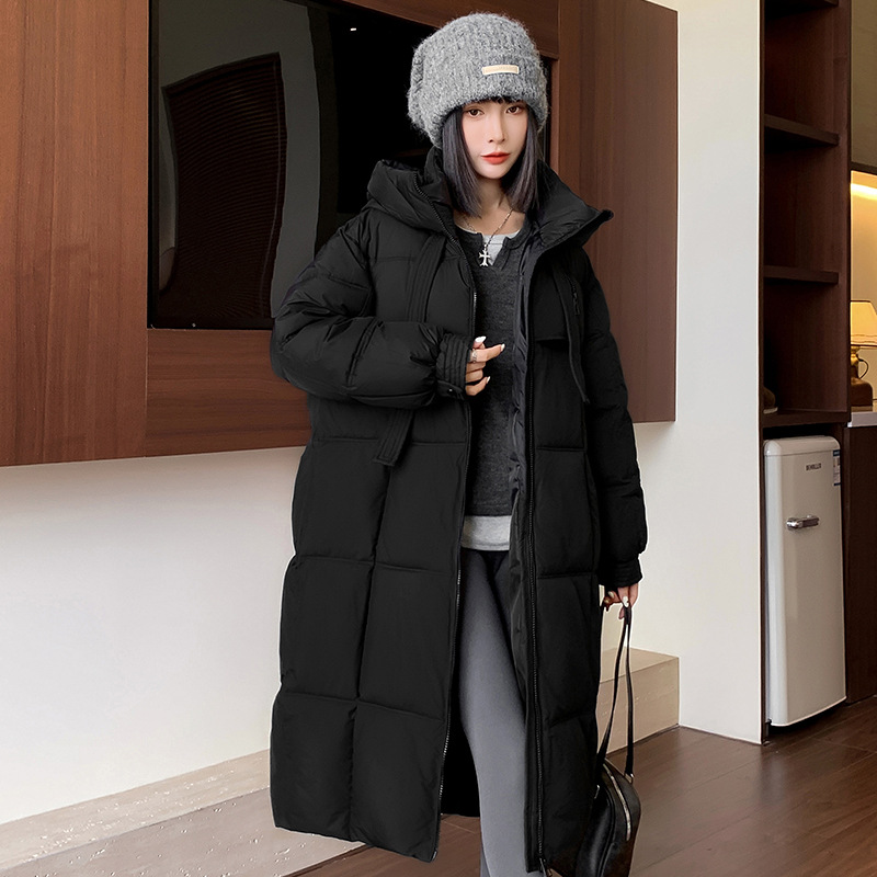 Women's Clothing Women's Thick Down Cotton Coat Long Overcoat Korean Loose Puffer Jacket Winter Warm Hooded Parka With Detachable Hood​_ecoleips.com