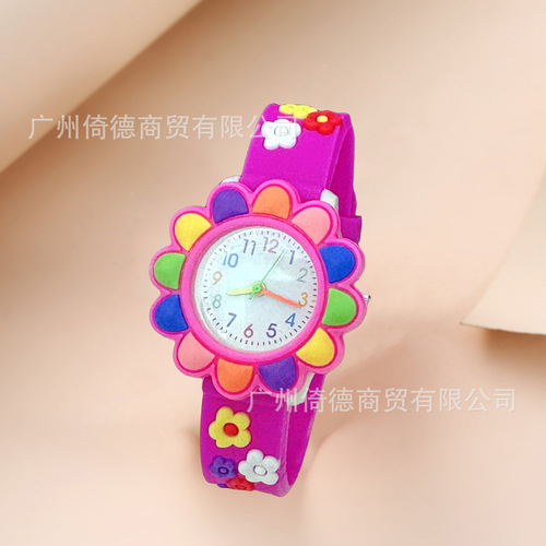 2025 Hot Selling New Children's Watch with Cute Cartoon Girl Face Quartz 3D Student Activity Gift