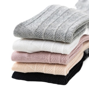 Amazon Spring and Summer Cotton Baby Mid-length Stockings Vertical Striped Baby Over-the-Knee Stockings Loose Girls' Lace Socks
