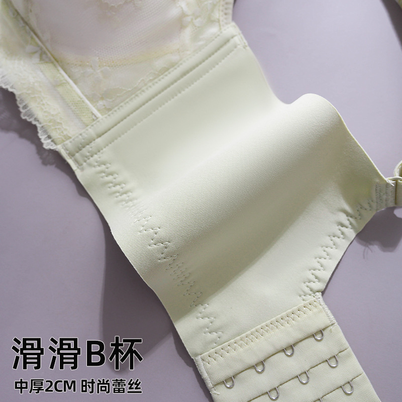 莫代尔调整型内衣女中厚B杯防下垂舒适聚拢收副乳蕾丝无钢圈文胸|undefined