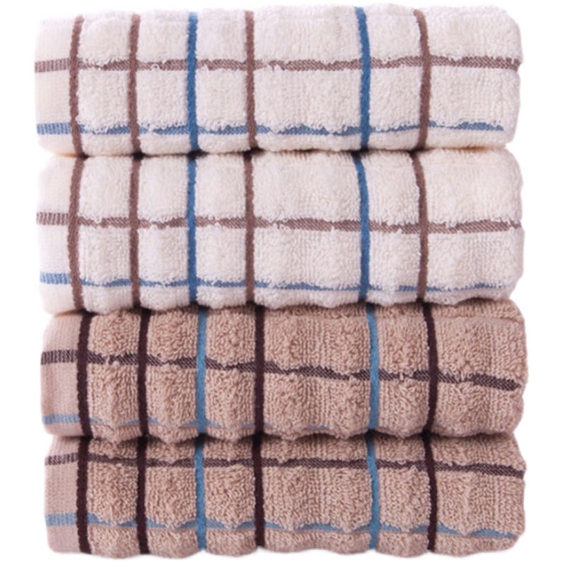 Gold Towel Pure Cotton Fluffy Absorbent Soft Face Wash Simple Checkered Large Towel Affordable Towel Ga1016