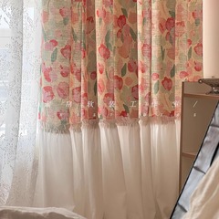 新鮮なドーパミンの子供のカーテンの女の子の部屋の寝室の窓のチューリップのプリントは半布の半分のガーゼのカーテンの卸売りをつなぎます。