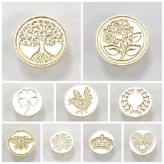 Factory Direct Supply Cross-Border Bestselling Enamel Seal with Copper Head Life Tree Rosemary Rose Sealing Wax Stamp Head