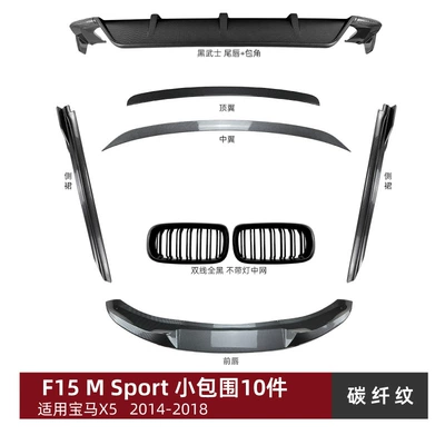 spoiler, front grille, side skirts, rear – Big Surrounded - 10-piece-small-body-kit-carbon-fiber-pattern