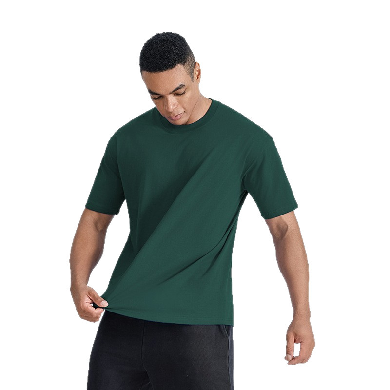 クロスボーダー欧米風230g純綿無地Tシャツ、ラウンドネック、筒型Tシャツ、男女兼用半袖Tシャツ|undefined