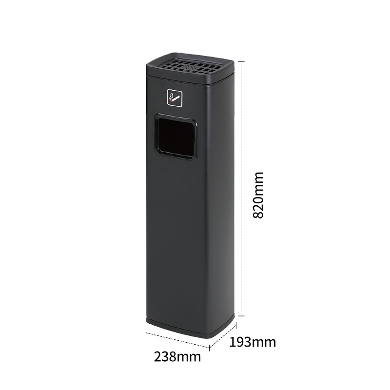 Cubo de ceniza de acero inoxidable negocio aeropuerto columna de ceniza Área de fumadores columna de colilla de cigarrillos Cubo de extinción de humo al aire libre Área de fumadores bote de basura
