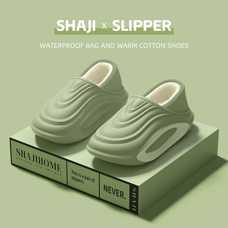 Водонепроницаемый мешок с хлопчатобумажными тапочками для мужчин зимой 2024 новый противоскользящий толстый дном спортивный теплый бархат хлопчатобумажная обувь для мужчин