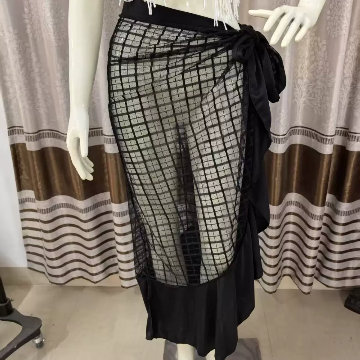 B022B沙滩防晒服性感沙滩海边度假绑带不规则加长热卖半身裙120克