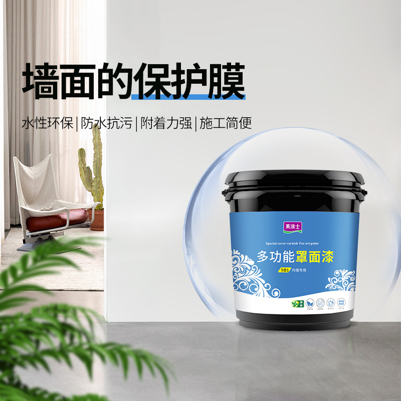 美涂士罩面漆防水性罩光漆室内墙面透明光油清漆乳胶漆艺术漆哑光