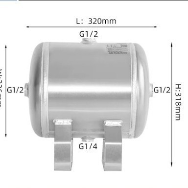 12L15L 18L24L tanque de almacenamiento de gas de aleación de aluminio tanque de almacenamiento de gas al vacío equipado con tanque de almacenamiento de gas pequeño