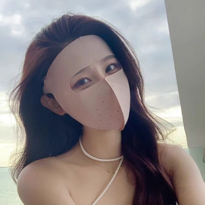 女性のためのフルフェイス日焼け止めマスク 2025 夏の新しい日焼け止め顔保護抗 UV アイスシルクマスク薄型フェイスマスク|undefined