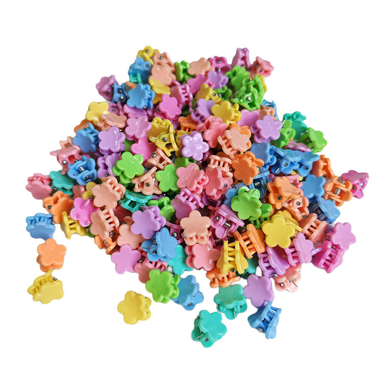 Pequeñas flores mini arco iris de flores elegante pinzas de cabello coloridas para niños pinzas de cabello dulces de frijoles pinzas de frijoles para bebés mariposa toque de cabeza