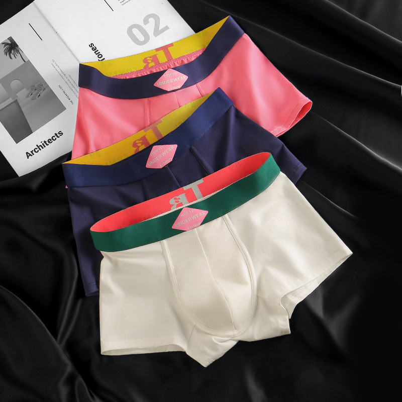 [Premium Selection] Men's Underwear: Pure Cotton Antibacterial Shorts for Young Men, Trendy Breathable Boxer Briefs