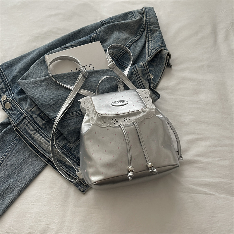 Coreano ins lindas mochilas de encaje 2026 nuevo fresco dulce mochila de chicas onduladas mochila pequeña