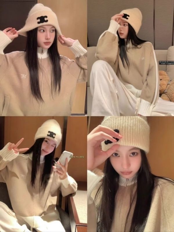 [シープカシミア]アメリカンコントラストカラー長袖スタンドカラーセータージャケットレディースルーズ野球ユニフォームカーディガンジッパートップ