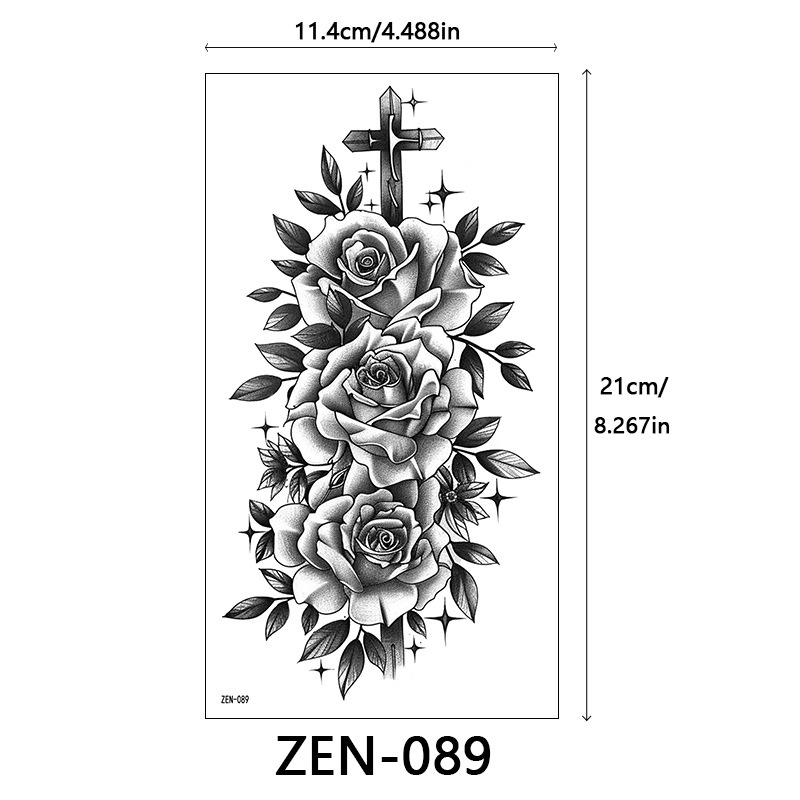 新品跨境 ZEN小全臂纹身贴半臂纹身贴动物花朵万圣节纹身贴tattoo|undefined