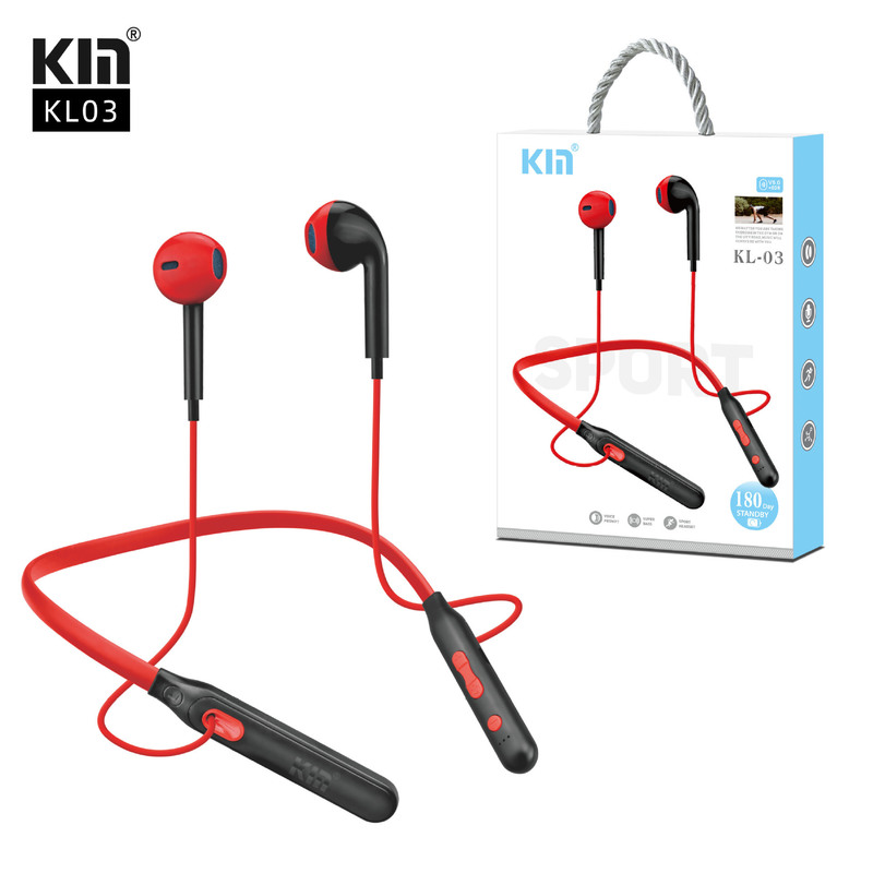 Kin-Kl03 Bluetooth Headset with Ultra-Long Battery Life, Running Dual-Ear Neckband, In-Ear and Over-Ear Wireless