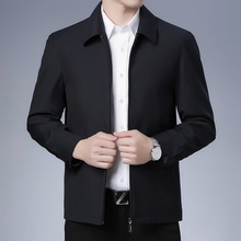 大牌同款夹克男士春秋季宽松商务休闲翻领爸爸装风衣高端中年外套