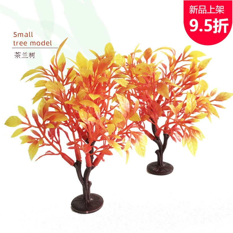 Модель небольшое дерево ложное дерево пластик красный лист Пластик Дерево здание город песочница дерево лесное растение игрушка маленькое дерево