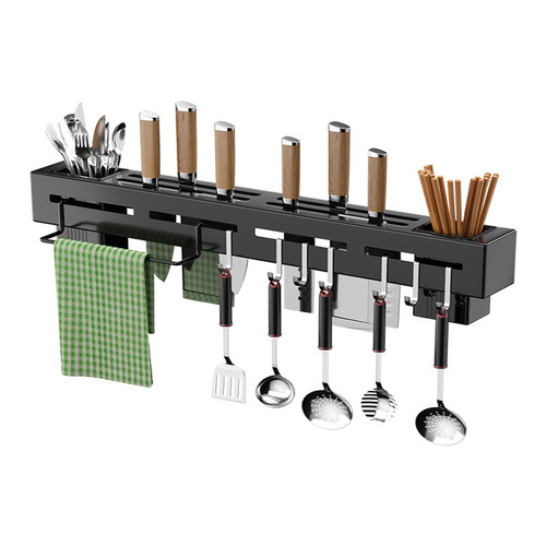 Stainless steel knife holder without drilling, hanging kitchen home chopstick holder knife insert kitchenware tool knife rack storage wholesale