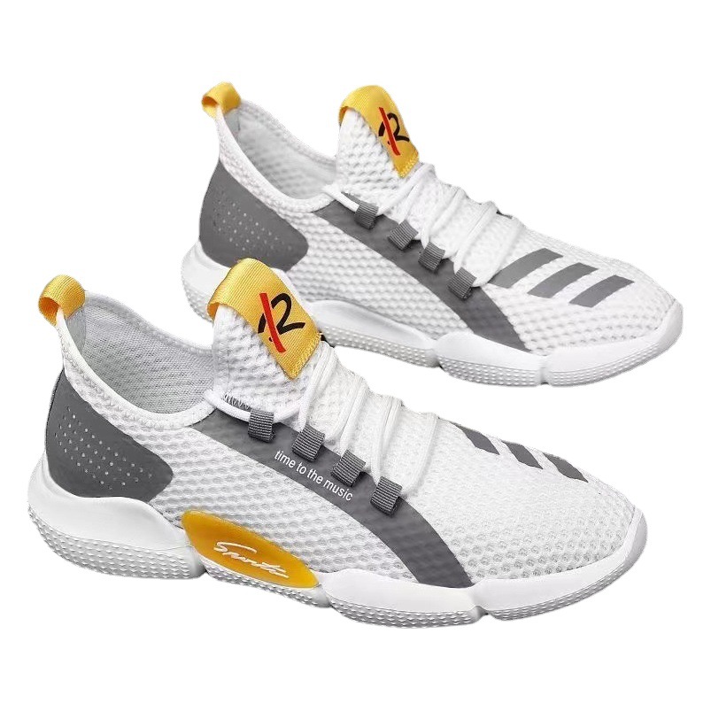 2023 primavera, verano y otoño talón plano casual cabeza redonda textil algodón hombres verano bajo-top transpirable zapatilla de deporte blanca