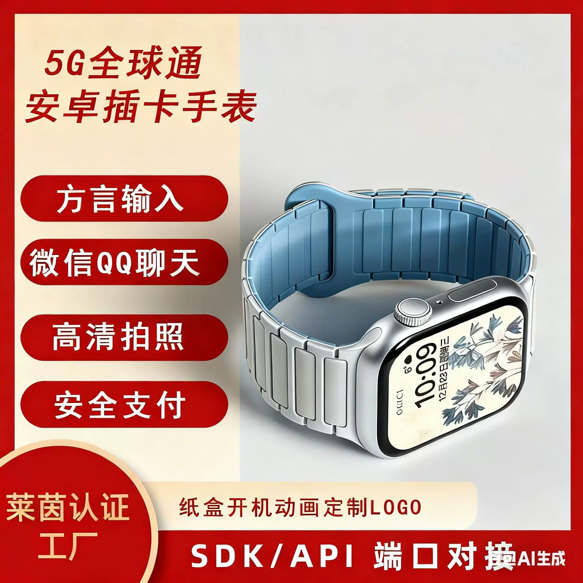 S11可插卡手表4G全网通高清双支付GPS定位微信聊天安卓电话手表