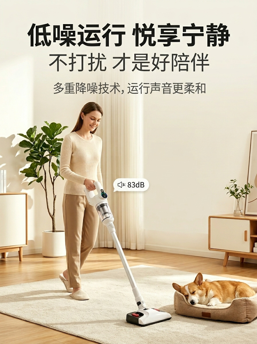 Cross-Border Car Vacuum Cleaner, Household High-Power Handheld Vacuum and Mop Combo, High-Power Cat Hair Removal Wireless Vacuum Cleaner