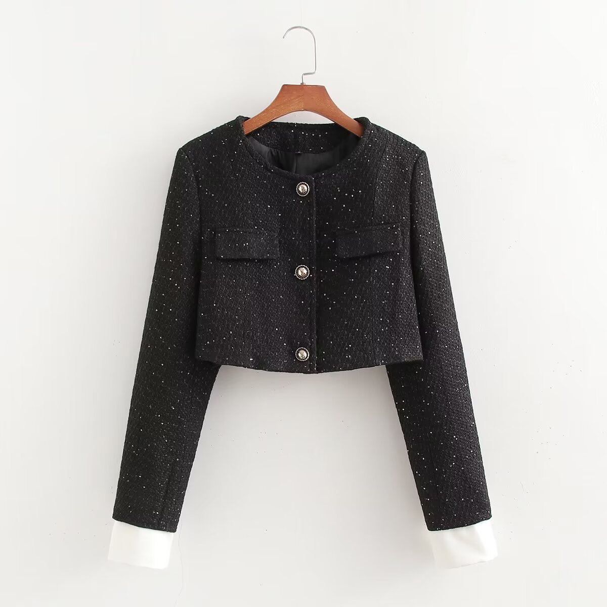 Damenbekleidung Sommer neue Damenbekleidung Mode kleiner Duft Stil Pailletten bestickte Jacke hohe Taille Hosenanzug_voghion.com