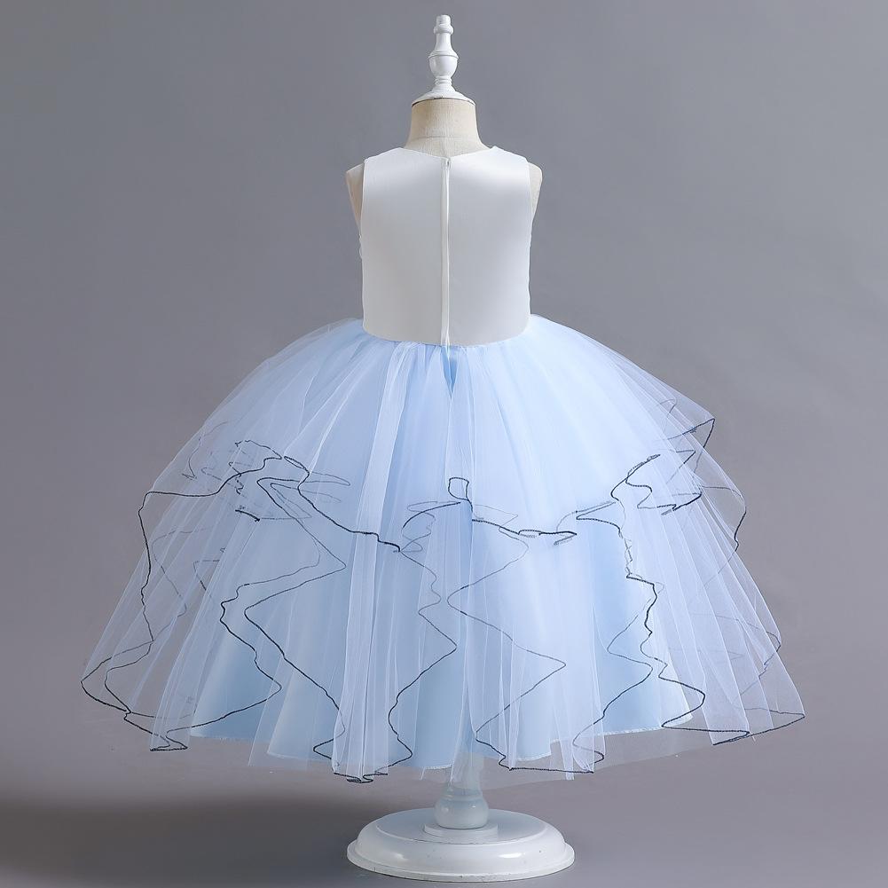 Liquidación transfronteriza nuevos niños vestido de princesa vestido de las niñas vestido de rendimiento de piano largo pettiskirt en stock al por mayor