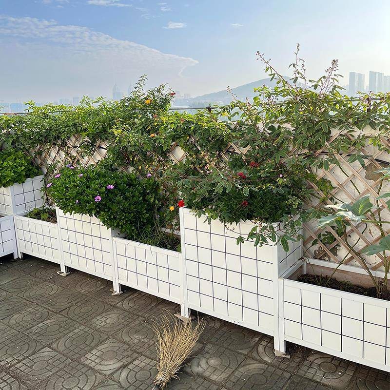 Ll Aluminum Alloy Flower Box Vegetable Box Roof Large Tile Fruit Tree Planting Box Tree Box Frame Outdoor Courtyard Flower