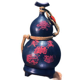 葫芦实木塞子开口大漆工艺刻朱砂居家镇宅摆件装饰品便携