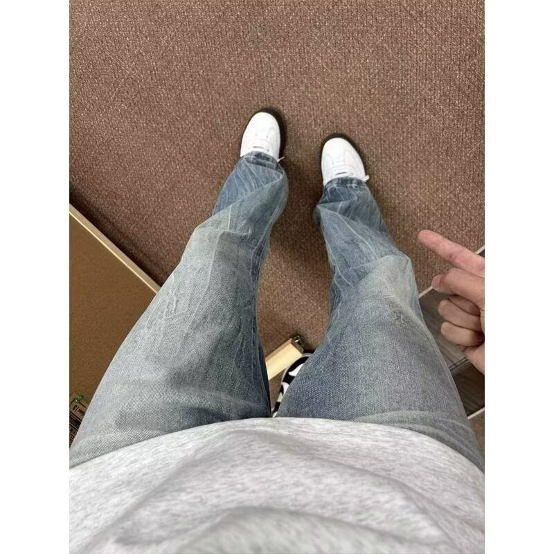 American-Style Lightning Stripe Jeans for Men, New Spring and Autumn Vintage Versatile Lazy Loose Straight Wide-Leg Casual Pants American-Style Lightning Stripe Jeans for Men, New Spring and Autumn Vintage Versatile Lazy Loose Straight Wide-Leg Casual Pants