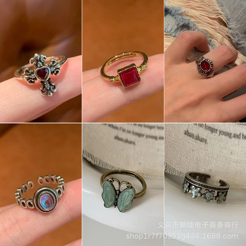 2026 Vintage Butterfly Ring, Adjustable Open-Ended Stackable Ring with a Niche High-End Feel