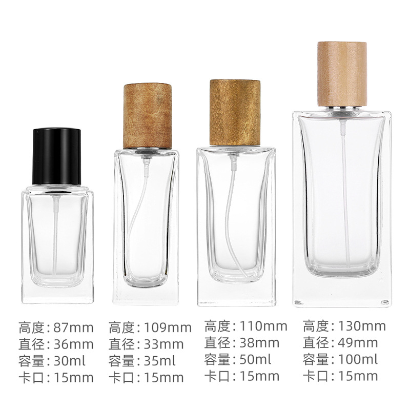 Botella de spray Botella de perfume de vidrio con bayoneta Muestra de cosméticos Botella de aromaterapia al por mayor Botella de perfume transparente Botella desnuda